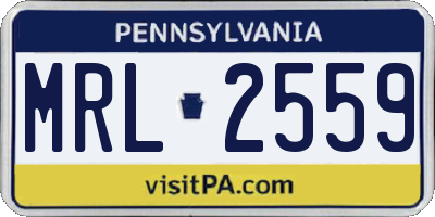 PA license plate MRL2559