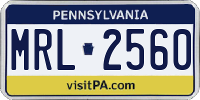 PA license plate MRL2560