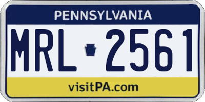 PA license plate MRL2561