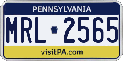 PA license plate MRL2565
