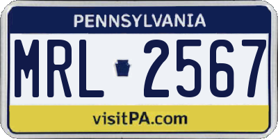 PA license plate MRL2567