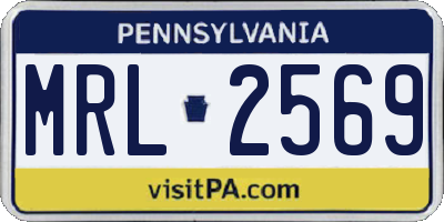 PA license plate MRL2569