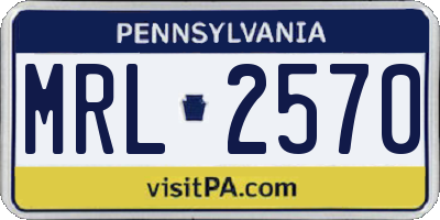 PA license plate MRL2570