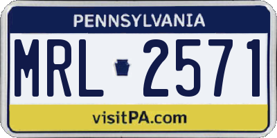 PA license plate MRL2571