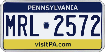 PA license plate MRL2572