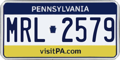 PA license plate MRL2579