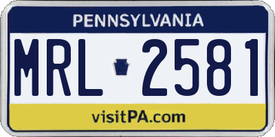 PA license plate MRL2581
