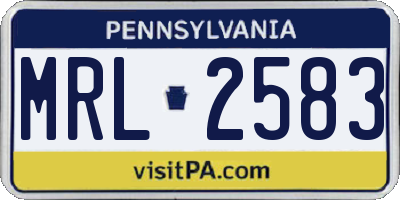 PA license plate MRL2583