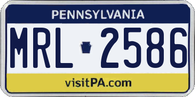 PA license plate MRL2586