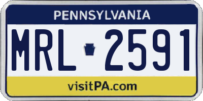 PA license plate MRL2591