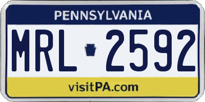 PA license plate MRL2592