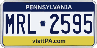 PA license plate MRL2595