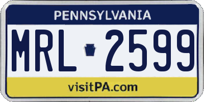 PA license plate MRL2599
