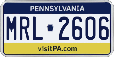 PA license plate MRL2606