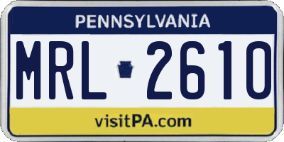 PA license plate MRL2610