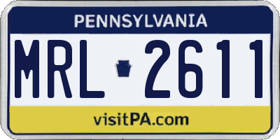 PA license plate MRL2611
