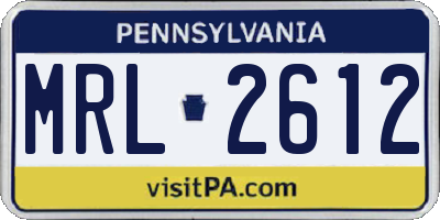 PA license plate MRL2612