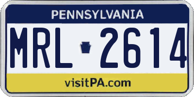 PA license plate MRL2614