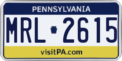 PA license plate MRL2615