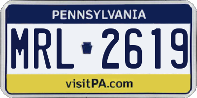PA license plate MRL2619