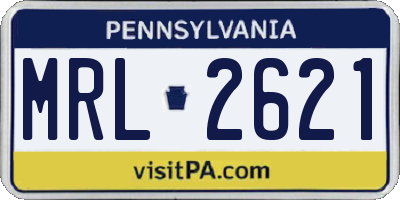 PA license plate MRL2621