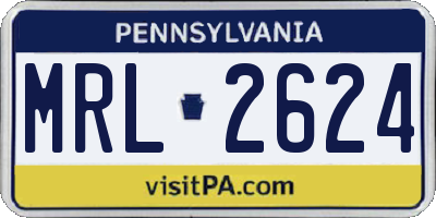PA license plate MRL2624