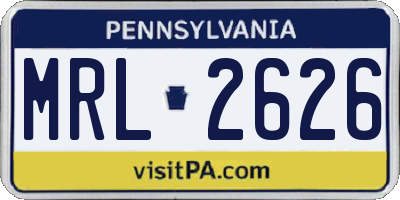 PA license plate MRL2626