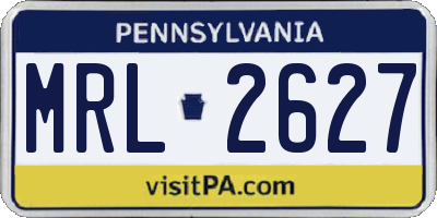 PA license plate MRL2627
