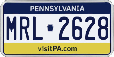 PA license plate MRL2628