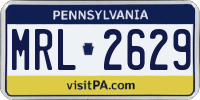 PA license plate MRL2629