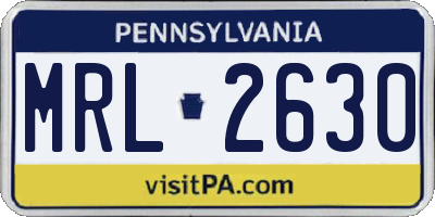 PA license plate MRL2630