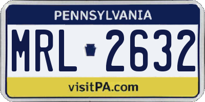 PA license plate MRL2632