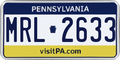PA license plate MRL2633
