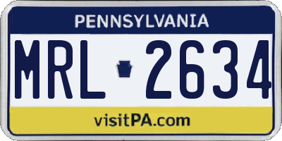 PA license plate MRL2634