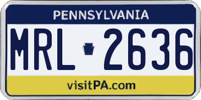 PA license plate MRL2636