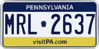 PA license plate MRL2637