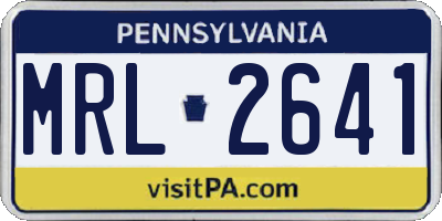 PA license plate MRL2641