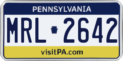 PA license plate MRL2642