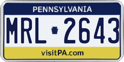 PA license plate MRL2643