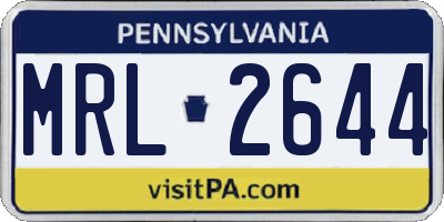 PA license plate MRL2644