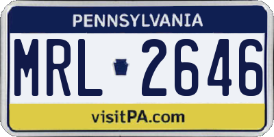 PA license plate MRL2646