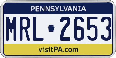 PA license plate MRL2653
