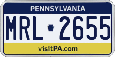 PA license plate MRL2655