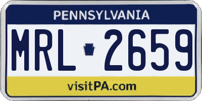 PA license plate MRL2659