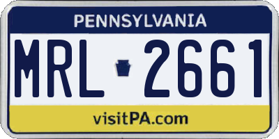 PA license plate MRL2661