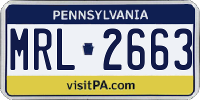 PA license plate MRL2663