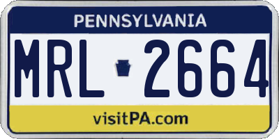 PA license plate MRL2664