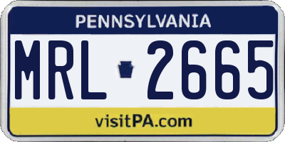 PA license plate MRL2665