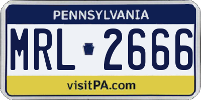 PA license plate MRL2666