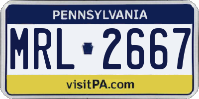 PA license plate MRL2667